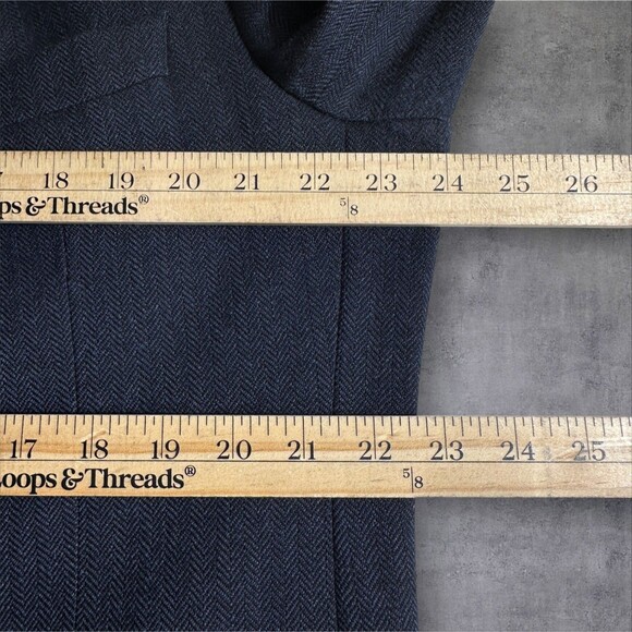 JOS A BANK Men’s 46R Navy Herringbone Wool Blazer Sport Coat 2-Button Jacket - Picture 11 of 13